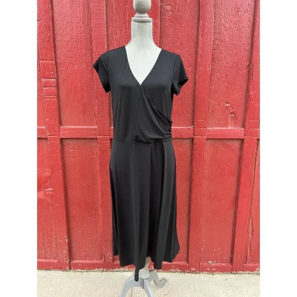 Merona Black Short Sleeve Tunic Dress Women's Size Large NWT